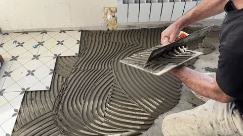 Tile adhesive bags and pails