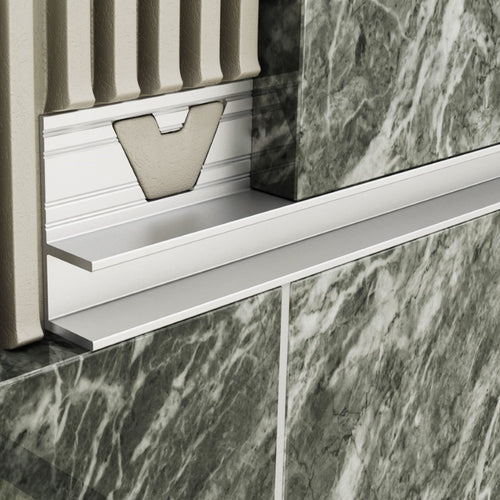 Amark All-Channel Shadowline Tile Trim 3m - Matt Silver