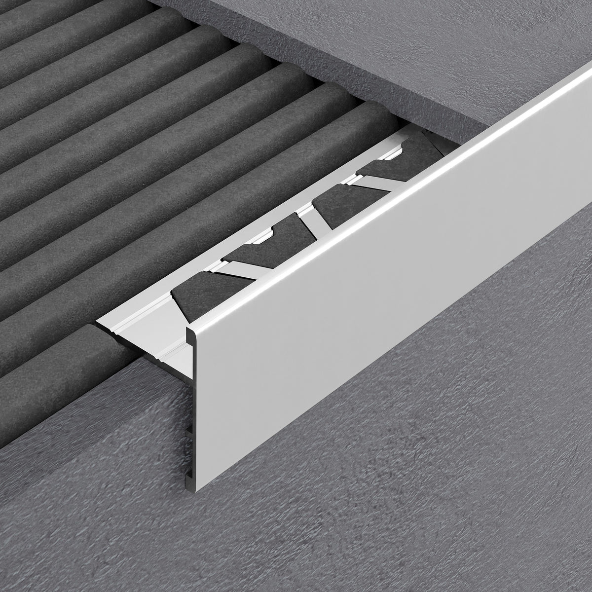 Amark All-Edge Profile Aluminium Tile Trim 3m - Matt Silver