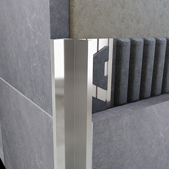 Amark Birdsmouth Profile Aluminium Tile Trim 3m - Bright Silver