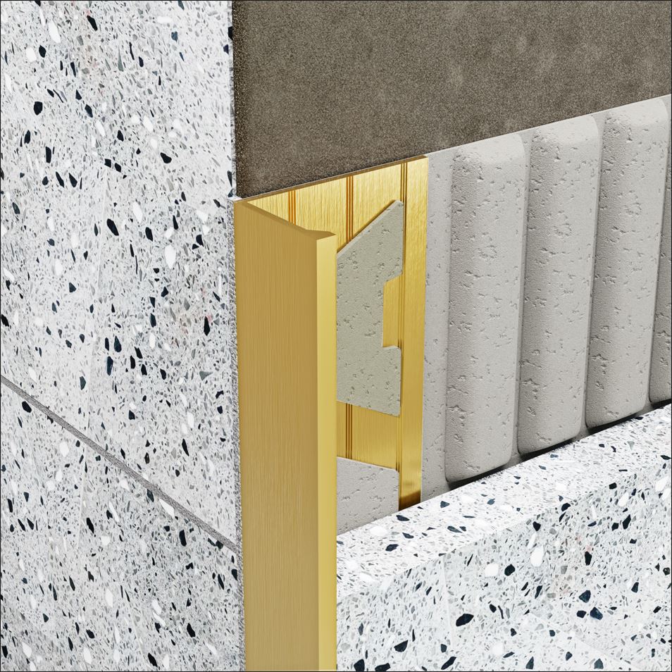 Amark L Profile Brass Tile Trim 3m