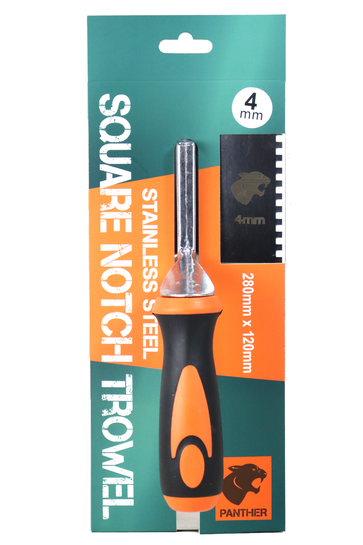 Panther Square Notched Trowel, soft grip
