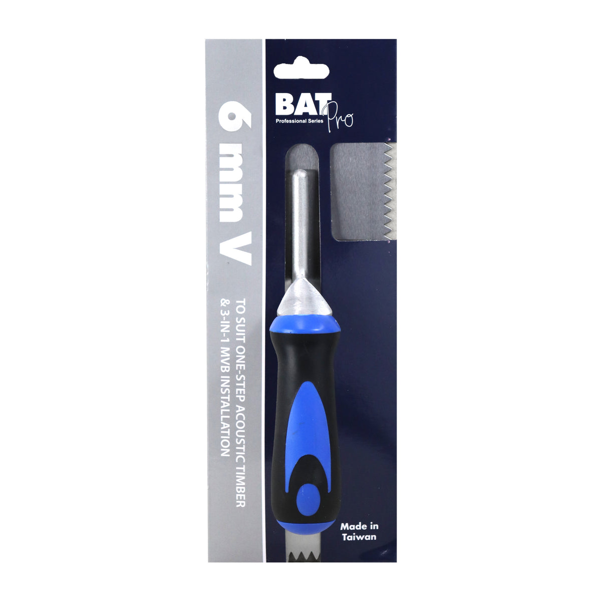 BAT V Notch Trowel, soft grip handle