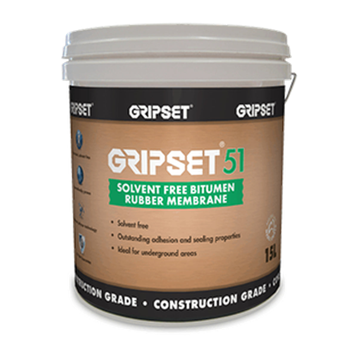 Gripset 51 bitumen rubber waterproofing membrane pail